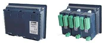 Renu — HMI back view, standard and with I/O expansion